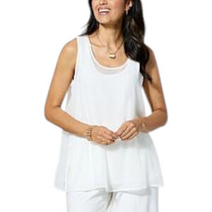 WynneLayers Chiffon Tank Top White - Regular